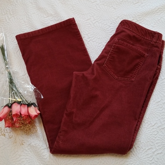 Ann Taylor Corduroy midrise rusty red bootcut Jeans, Size 6 - Picture 2 of 8